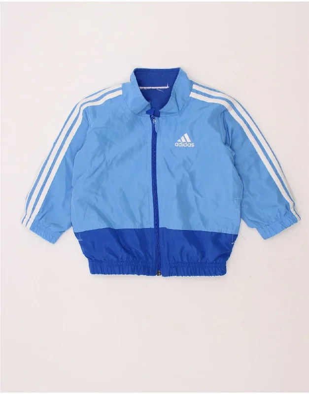 men's custom jackets -ADIDAS Baby Boys Tracksuit Top Jacket 18-24 Months Blue Colourblock