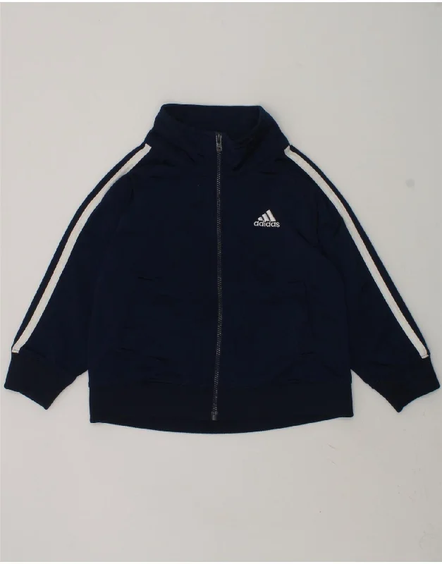 men's leather jackets -ADIDAS Baby Boys Tracksuit Top Jacket 18-24 Months Navy Blue Polyester