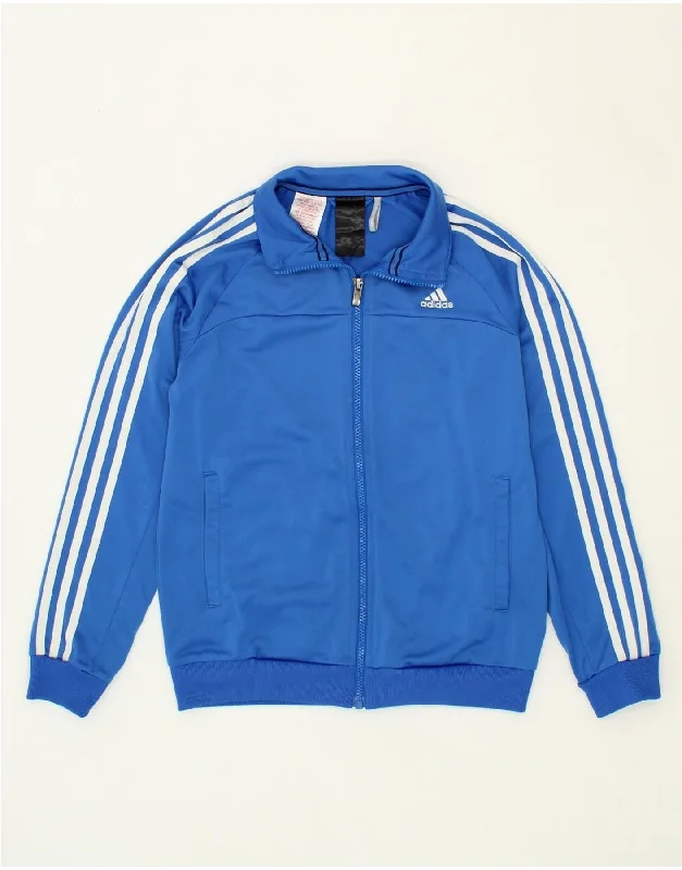 men's durable winter jackets -ADIDAS Boys Climalite Tracksuit Top Jacket 11-12 Years Blue Polyester