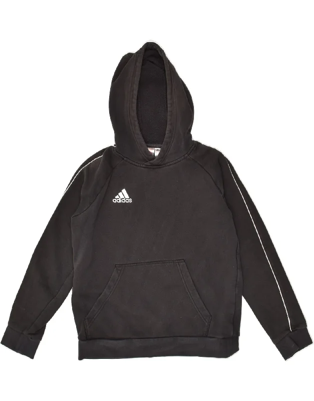 cotton hoodies for men -ADIDAS Boys Graphic Hoodie Jumper 13-14 Years Black Cotton