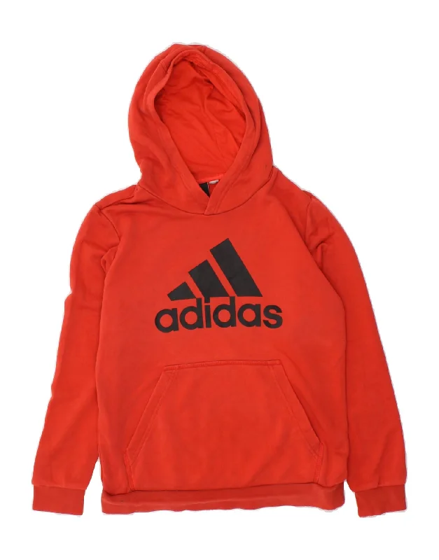 men's oversized hoodies -ADIDAS Boys Graphic Hoodie Jumper 13-14 Years Red