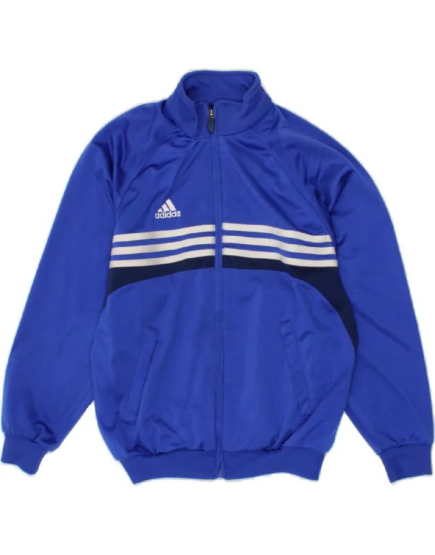 men's outdoor waterproof jackets -ADIDAS Boys Graphic Tracksuit Top Jacket 11-12 Years Large Blue