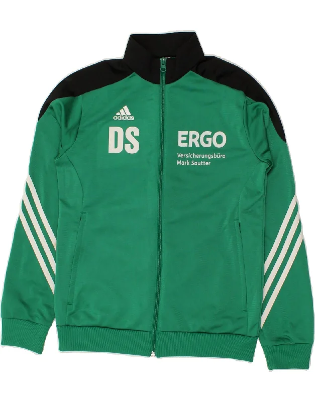 men's padded jackets -ADIDAS Boys Graphic Tracksuit Top Jacket 11-12 Years Large  Green