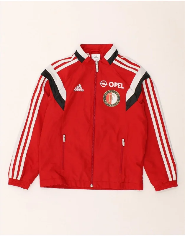 men's high-quality jackets -ADIDAS Boys Graphic Tracksuit Top Jacket 13-14 Years Small Red Colourblock