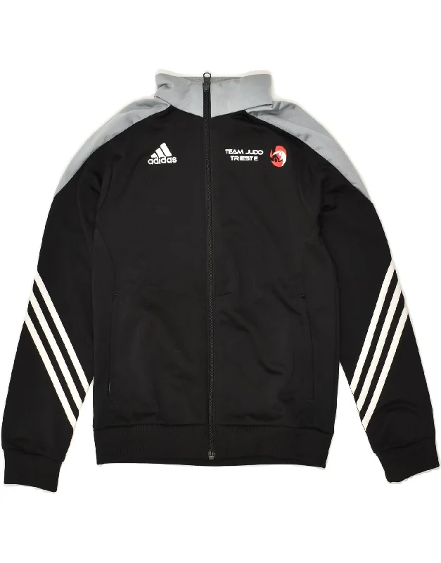 men's high-performance jackets -ADIDAS Boys Graphic Tracksuit Top Jacket 9-10 Years Medium Black