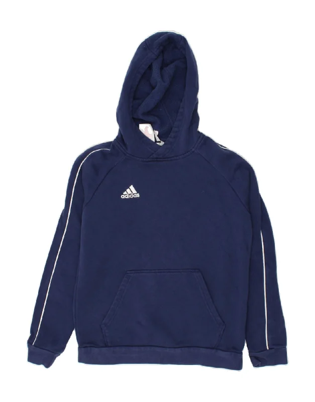 comfortable sweatshirts for everyday wear -ADIDAS Boys Hoodie Jumper 11-12 Years Navy Blue Cotton