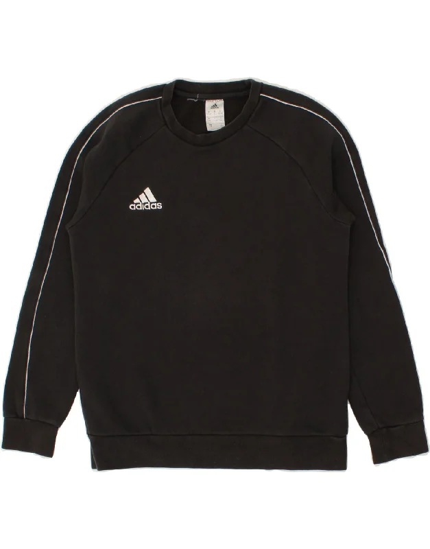 men's casual zip-up sweatshirts -ADIDAS Boys Hoodie Jumper 13-14 Years Black