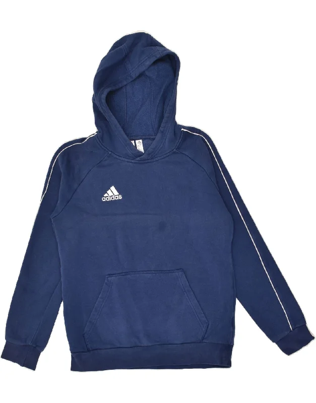 premium sweatshirts for men -ADIDAS Boys Hoodie Jumper 13-14 Years Navy Blue Cotton