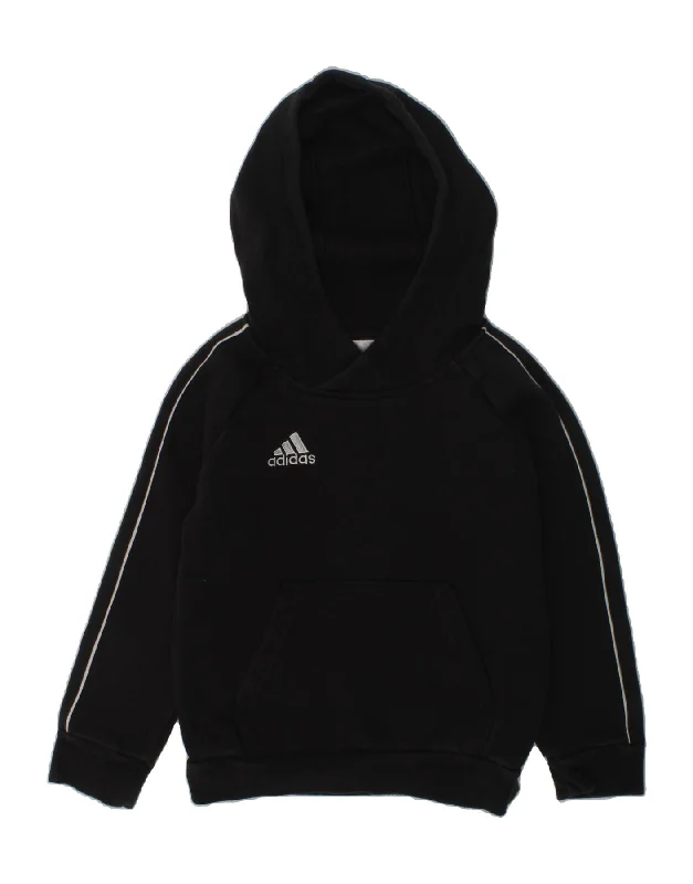 men's stylish sports hoodies -ADIDAS Boys Hoodie Jumper 5-6 Years Black Cotton