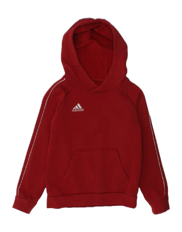 men's hoodie for weekend wear -ADIDAS Boys Hoodie Jumper 7-8 Years Red Cotton