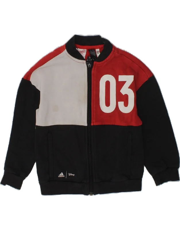 men's fleece jackets -ADIDAS Boys Mickey Mouse Graphic Tracksuit Top Jacket 2-3 Years Black