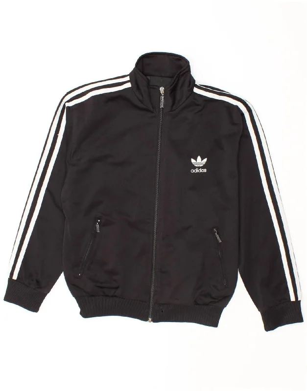 men's military jackets -ADIDAS Boys Tracksuit Top Jacket 11-12 Years Black Polyester