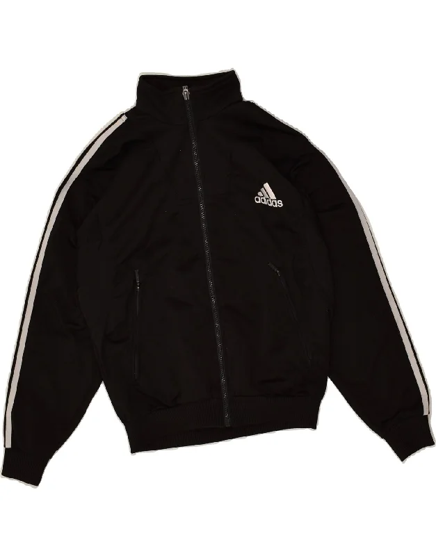 men's heavy-duty jackets -ADIDAS Boys Tracksuit Top Jacket 11-12 Years Black Polyester