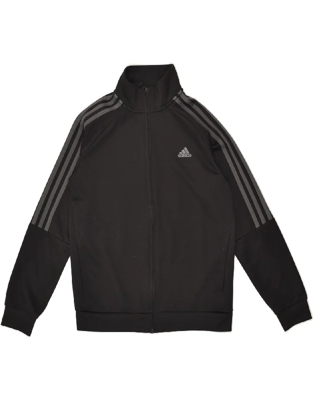 men's quilted winter jackets -ADIDAS Boys Tracksuit Top Jacket 11-12 Years Medium  Black Polyester