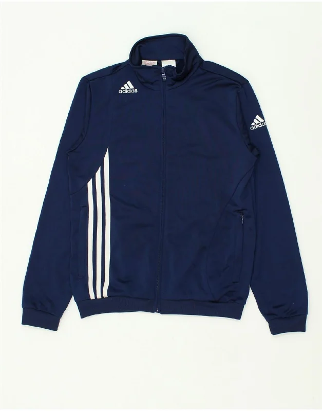 men's functional jackets -ADIDAS Boys Tracksuit Top Jacket 11-12 Years Navy Blue Colourblock