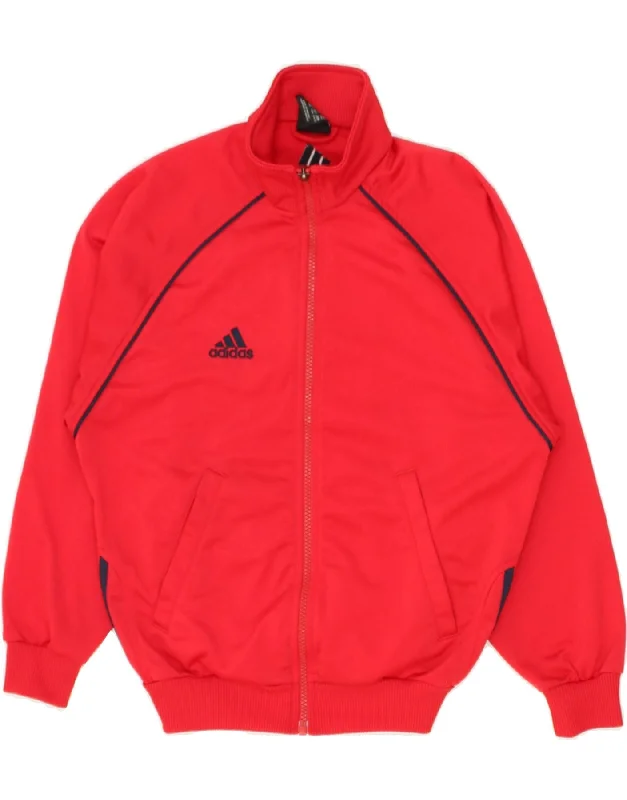 men's heavy-duty coats -ADIDAS Boys Tracksuit Top Jacket 11-12 Years Red Polyester