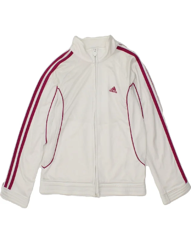 men's reversible jackets -ADIDAS Boys Tracksuit Top Jacket 11-12 Years  White Polyester