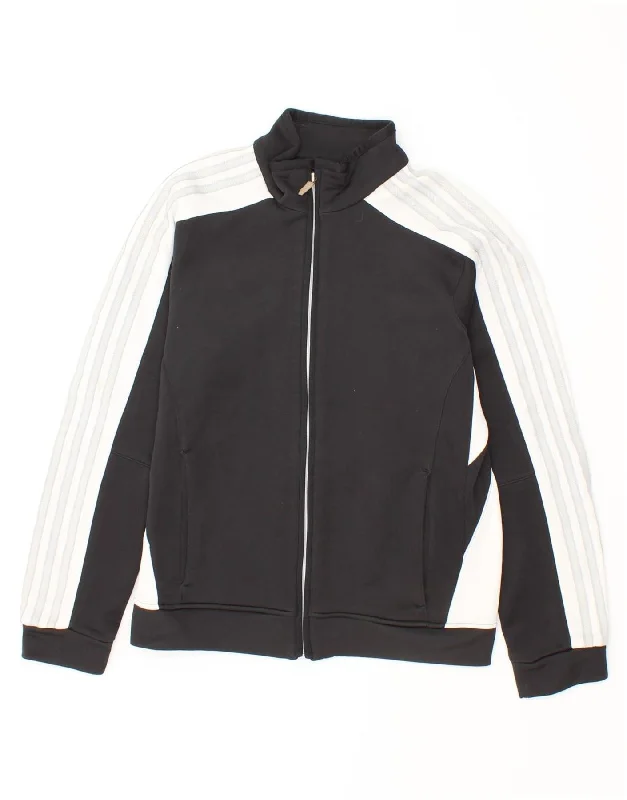 men's bomber jackets -ADIDAS Boys Tracksuit Top Jacket 12-13 Years Black Colourblock Polyester