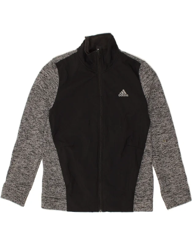 men's zippered jacket styles -ADIDAS Boys Tracksuit Top Jacket 13-14 Years Grey Colourblock Polyester