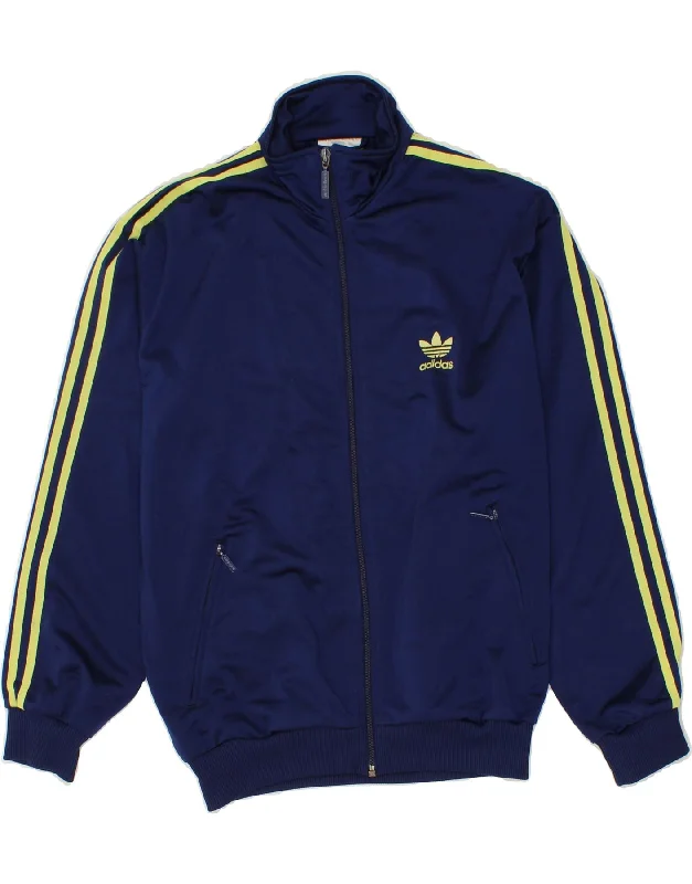 men's work jackets -ADIDAS Boys Tracksuit Top Jacket 13-14 Years Navy Blue