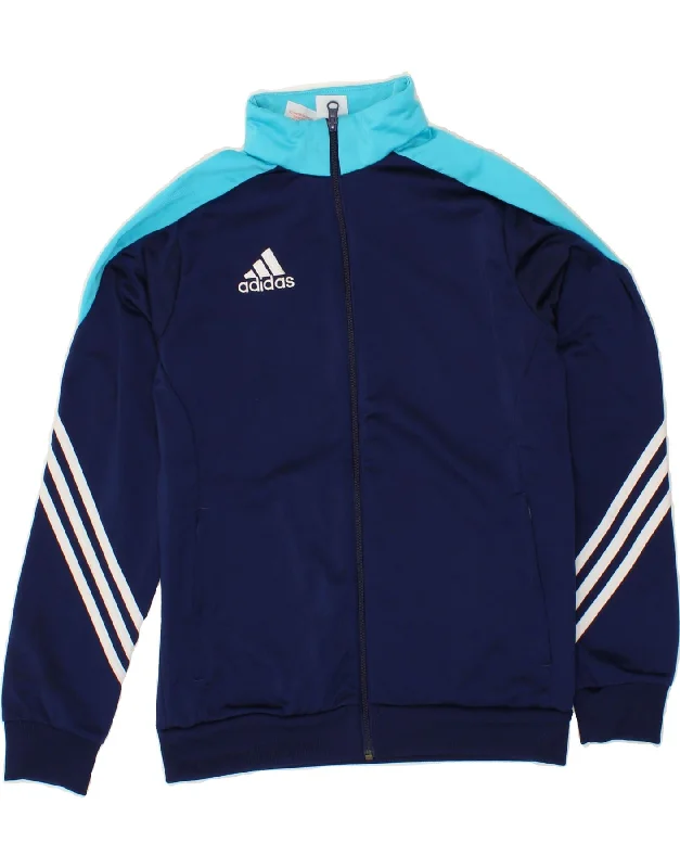 men's quilted jackets -ADIDAS Boys Tracksuit Top Jacket 13-14 Years XL Navy Blue Colourblock