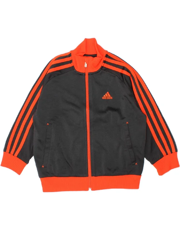 men's custom jackets -ADIDAS Boys Tracksuit Top Jacket 4-5 Years  Grey Colourblock Polyester