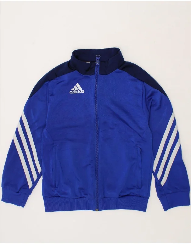 men's winter jackets -ADIDAS Boys Tracksuit Top Jacket 5-6 Years XS Blue Colourblock Polyester