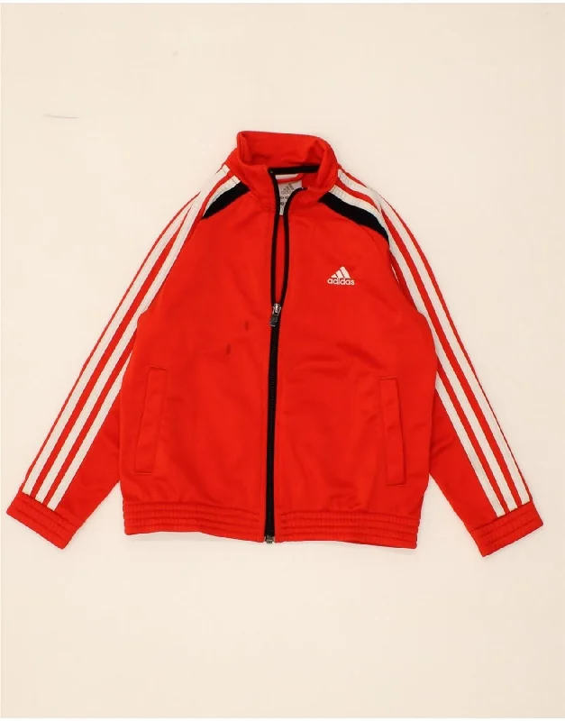 men's insulated jackets -ADIDAS Boys Tracksuit Top Jacket 7-8 Years Orange Polyester