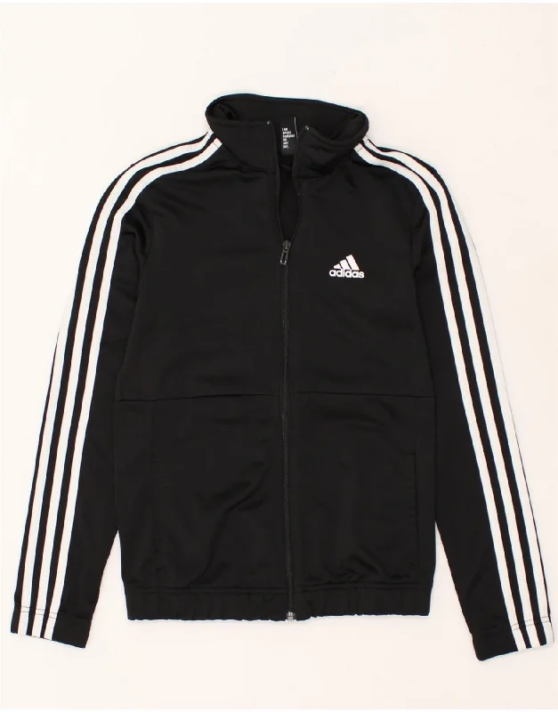 men's casual outerwear jackets -ADIDAS Boys Tracksuit Top Jacket 8-9 Years Black