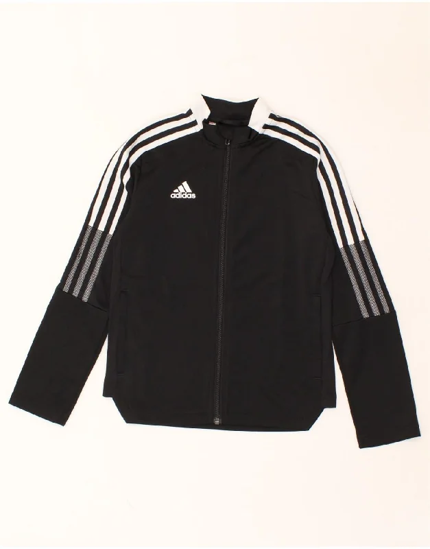 men's zippered jacket styles -ADIDAS Boys Tracksuit Top Jacket 9-10 Years Black Colourblock Polyester