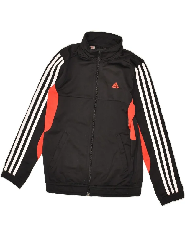 men's wool jackets -ADIDAS Boys Tracksuit Top Jacket 9-10 Years Small  Black Colourblock