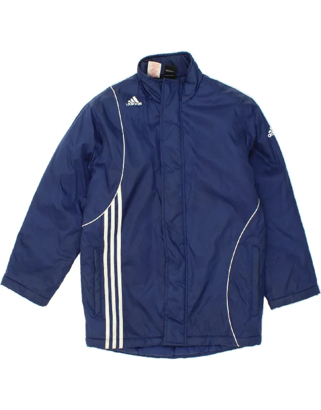 men's custom jackets -ADIDAS Boys Windbreaker Jacket 11-12 Years Navy Blue Polyester