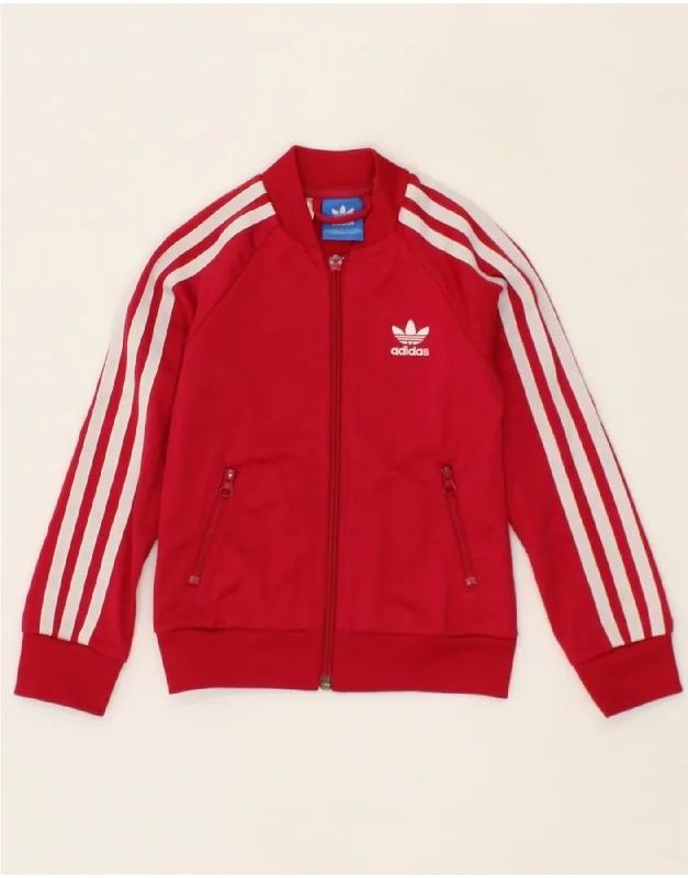 men's functional winter jackets -ADIDAS Girls Graphic Tracksuit Top Jacket 4-5 Years Pink Polyester