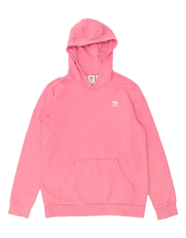 men's printed pullover hoodies -ADIDAS Girls Hoodie Jumper 15-16 Years Pink Cotton