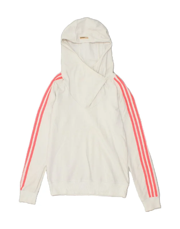 men's hoodie for warmth -ADIDAS Girls Hoodie Jumper 15-16 Years White Cotton