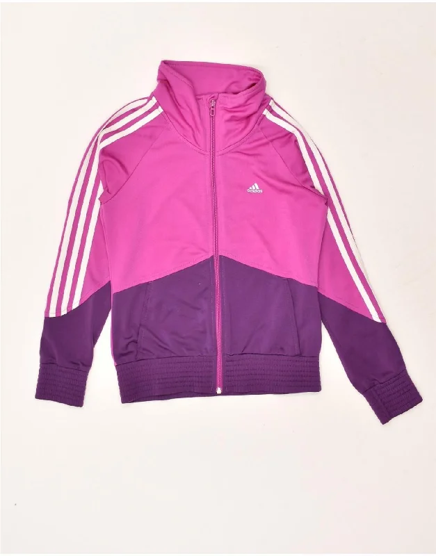 men's rugged jackets -ADIDAS Girls Tracksuit Top Jacket 11-12 Years Medium  Pink Colourblock