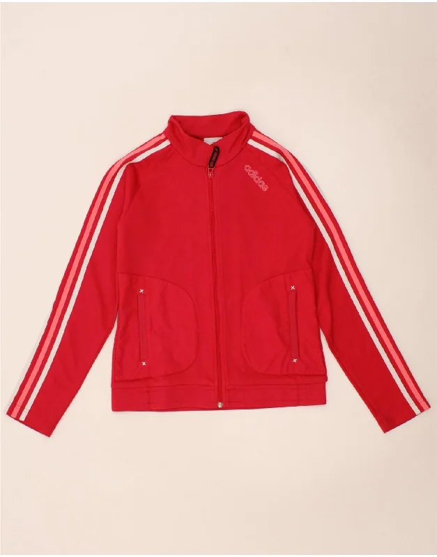 men's outdoor adventure jackets -ADIDAS Girls Tracksuit Top Jacket 13-14 Years  Pink Cotton