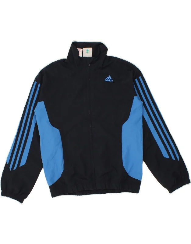 men's winter jackets -ADIDAS Girls Tracksuit Top Jacket 9-10 Years Navy Blue Colourblock