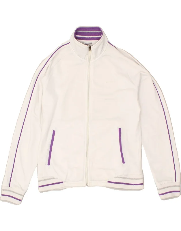 men's slim-fit jackets -ASICS Girls Tracksuit Top Jacket 11-12 Years White Polyester