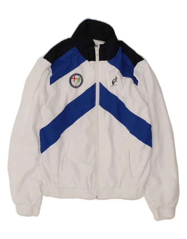 men's zip-up fleece jackets -AUSTRALIAN L'ALPINA Boys Tracksuit Top Jacket 12-13 Years Large White