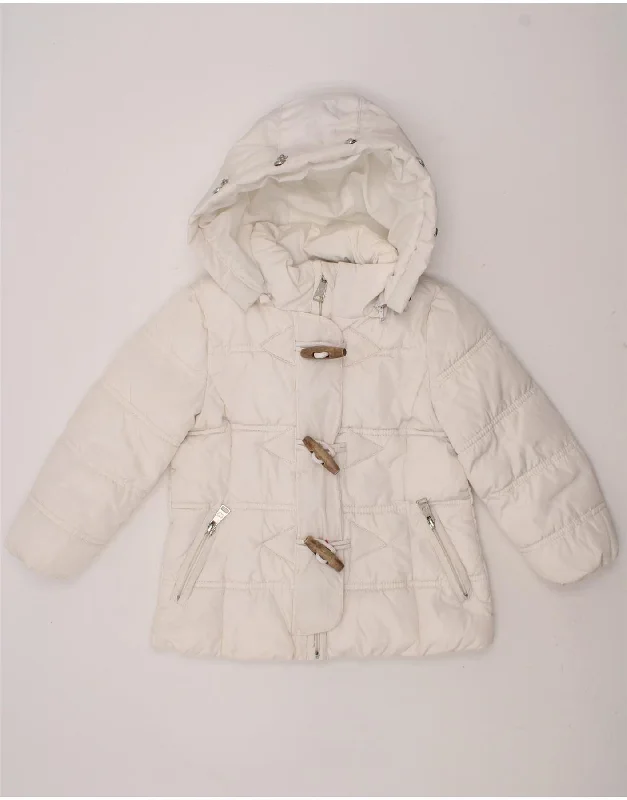 men's formal jackets -BACI & ABBRACCI Girls Hooded Padded Jacket 2-3 Years White Polyester