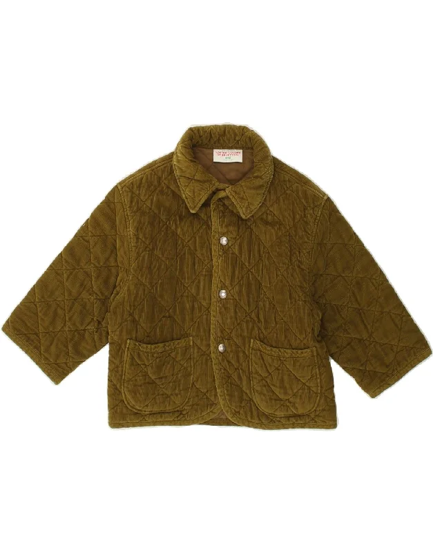 men's sporty jackets -BENETTON Boys Corduroy Jacket 6-7 Years XS Brown Cotton