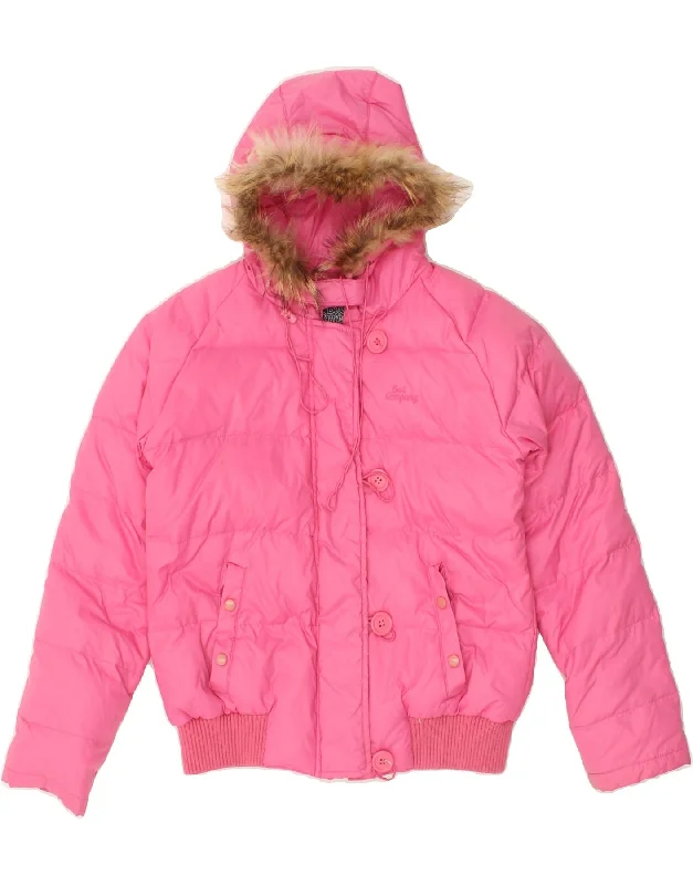 men's outdoor adventure jackets -BEST COMPANY Girls Hooded Padded Jacket 11-12 Years Pink Polyamide