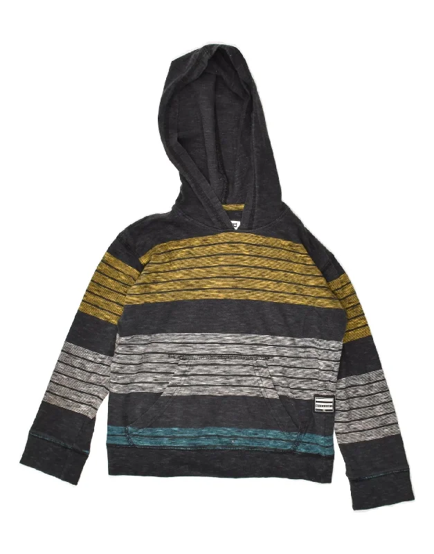 men's sporty sweatshirts -BILLABONG Boys Hoodie Jumper 3-4 Years Small Navy Blue Striped Cotton