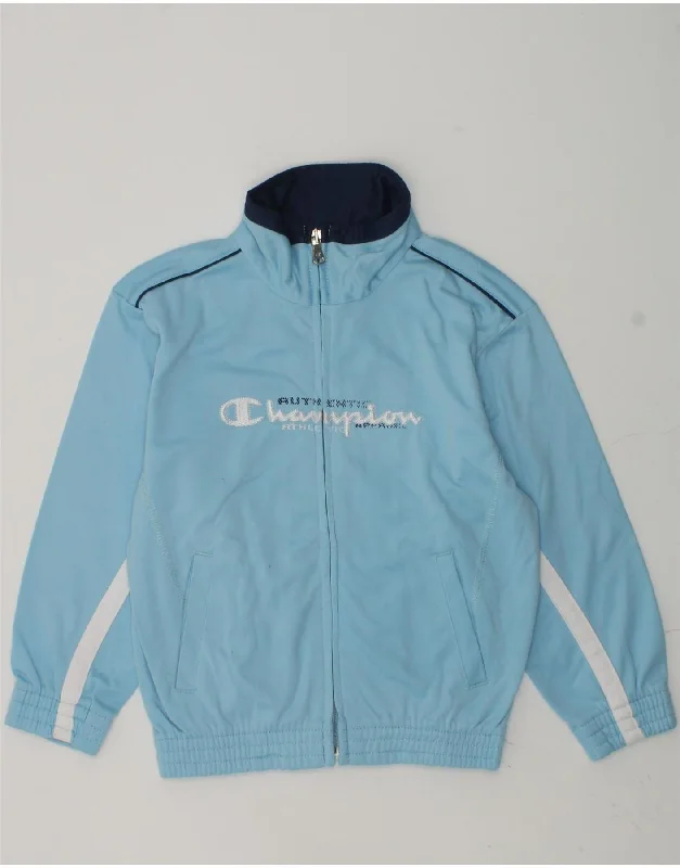 men's varsity jackets -CHAMPION Boys Graphic Tracksuit Top Jacket 3-4 Years 2XS Blue