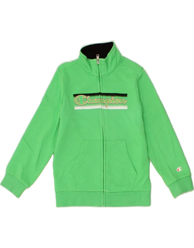 men's modern jacket styles -CHAMPION Boys Graphic Tracksuit Top Jacket 5-6 Years XS  Green