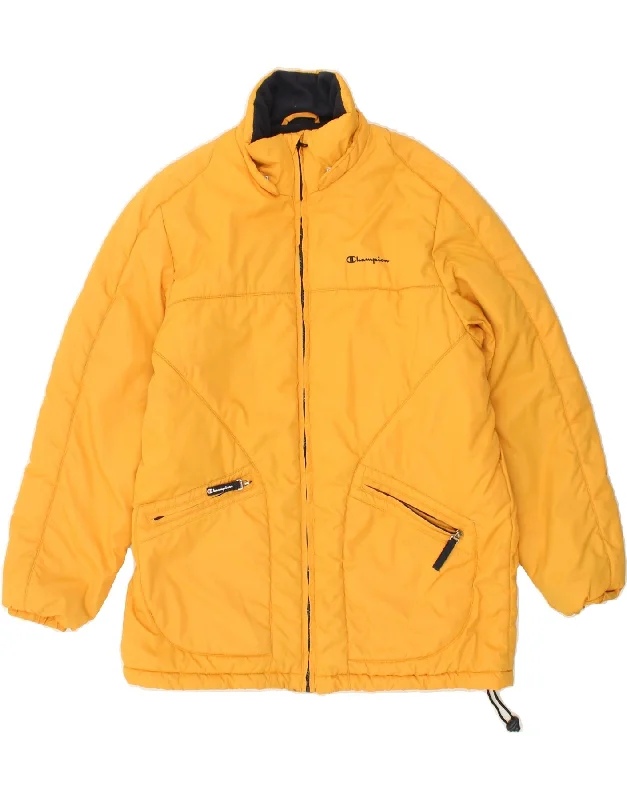 men's tailored jackets -CHAMPION Boys Padded Jacket 13-14 Years XL  Yellow Polyamide