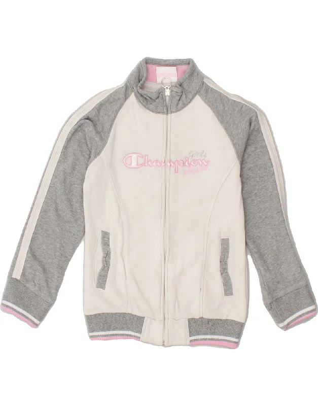 stylish jackets for men -CHAMPION Girls Graphic Tracksuit Top Jacket 7-8 Years Small White