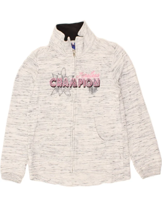 men's tailored wool jackets -CHAMPION Girls Graphic Tracksuit Top Jacket 9-10 Years Medium  Grey