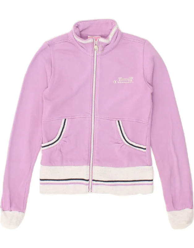 men's bomber jackets with patches -CHAMPION Girls Tracksuit Top Jacket 9-10 Years Medium  Purple